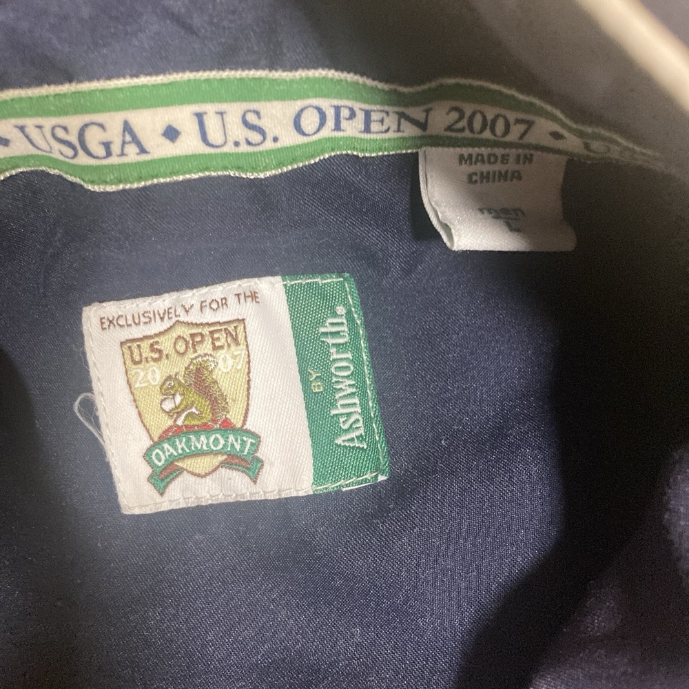 USGA Oakmont 2007 US Open Mens Large Golf Ashworth Windbreaker Jacket *Stain - Picture 3 of 11